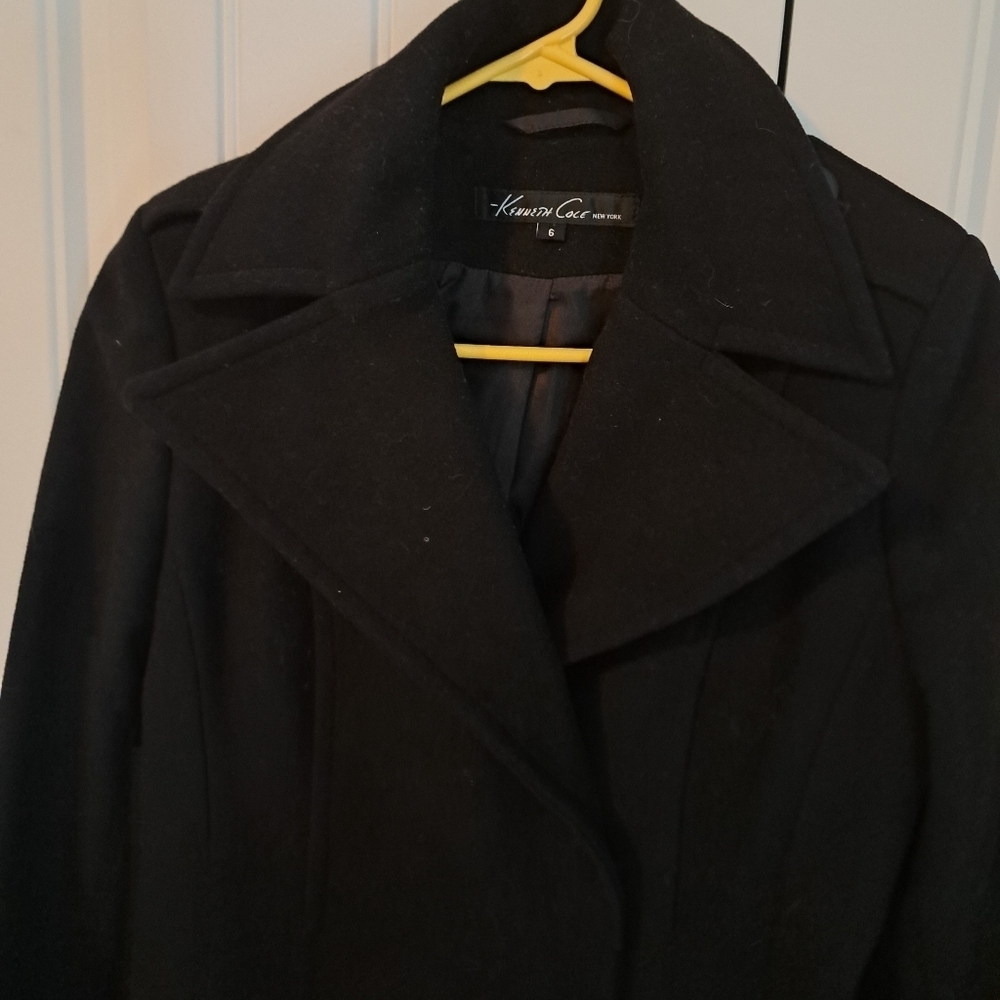 Ladies KENNETH COLE wool single breasted jacket peacoat navy blue coastal size 6 - Picture 4 of 12
